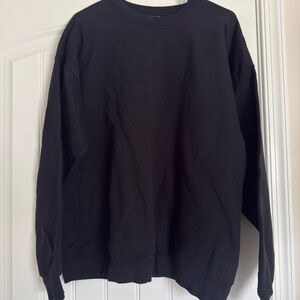 NWOT Hanes Men's Black Crewneck Pullover Sweatshirt